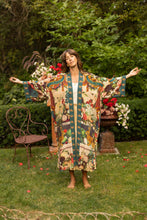 Load image into Gallery viewer, LONG DUSTER ROBE - STAY GOLD FLORAL w/ Rabbit &amp; Bees
