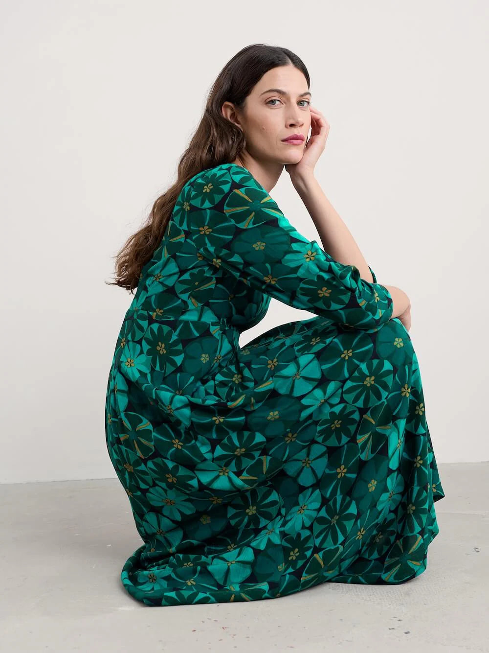 ETTA DRESS - HANDICRAFT FLOWERS ONYX