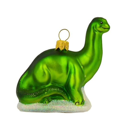 GLASS CHRISTMAS ORNAMENT- BRONTOSAURUS 🦕