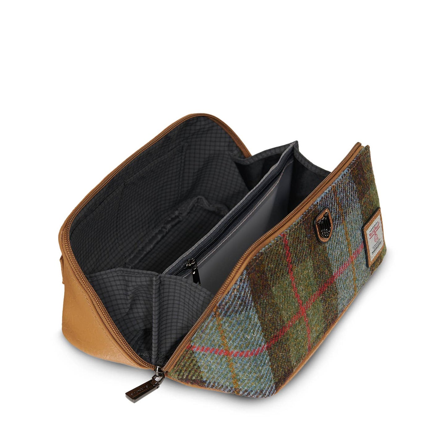 Toiletry Bag: Chestnut-Blue Tartan