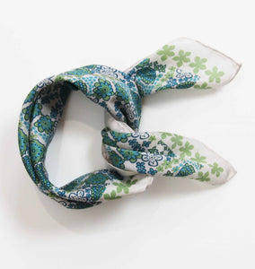 SILK MINI CARIBBEAN BLUE SCARF