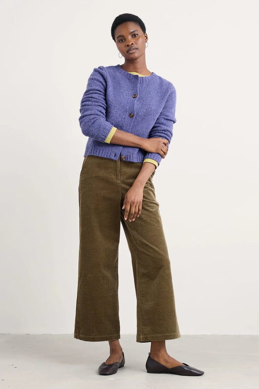 DAWSON PICK MERINO CARDIGAN - BILBERRY