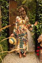 Load image into Gallery viewer, LONG DUSTER ROBE - STAY GOLD FLORAL w/ Rabbit &amp; Bees