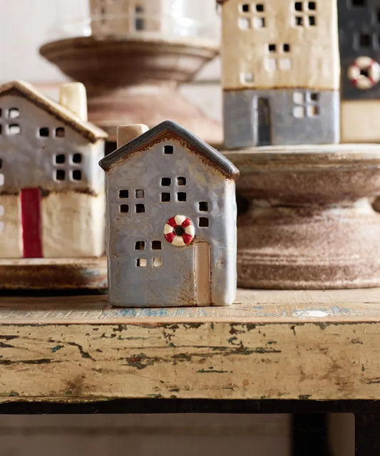 SAINT MALO TEA LIGHT HOUSE WITH BOUY - SMALL