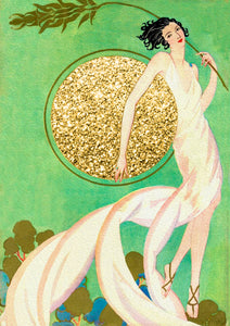 HAND GLITTERED GREETING CARD - GOLDEN