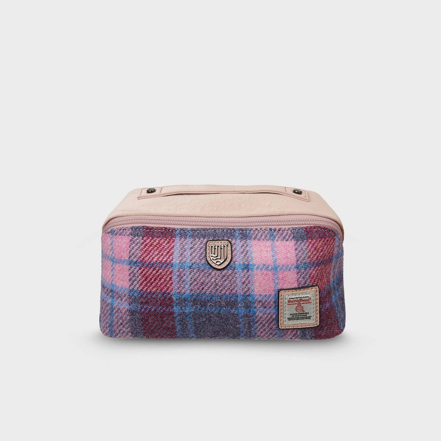 TOILETRY BAG - PINK & BLUE TARTAN