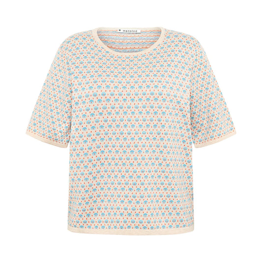 POMME ECO DASHED DOTS TEE - LIGHT AQUA