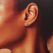 Load image into Gallery viewer, THE COMPANION - ROSE GOLD CRYSTAL TINY PAW EARRINGS