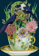 Load image into Gallery viewer, LARGE GREETING CARD - THE BIRDIE TEACUP