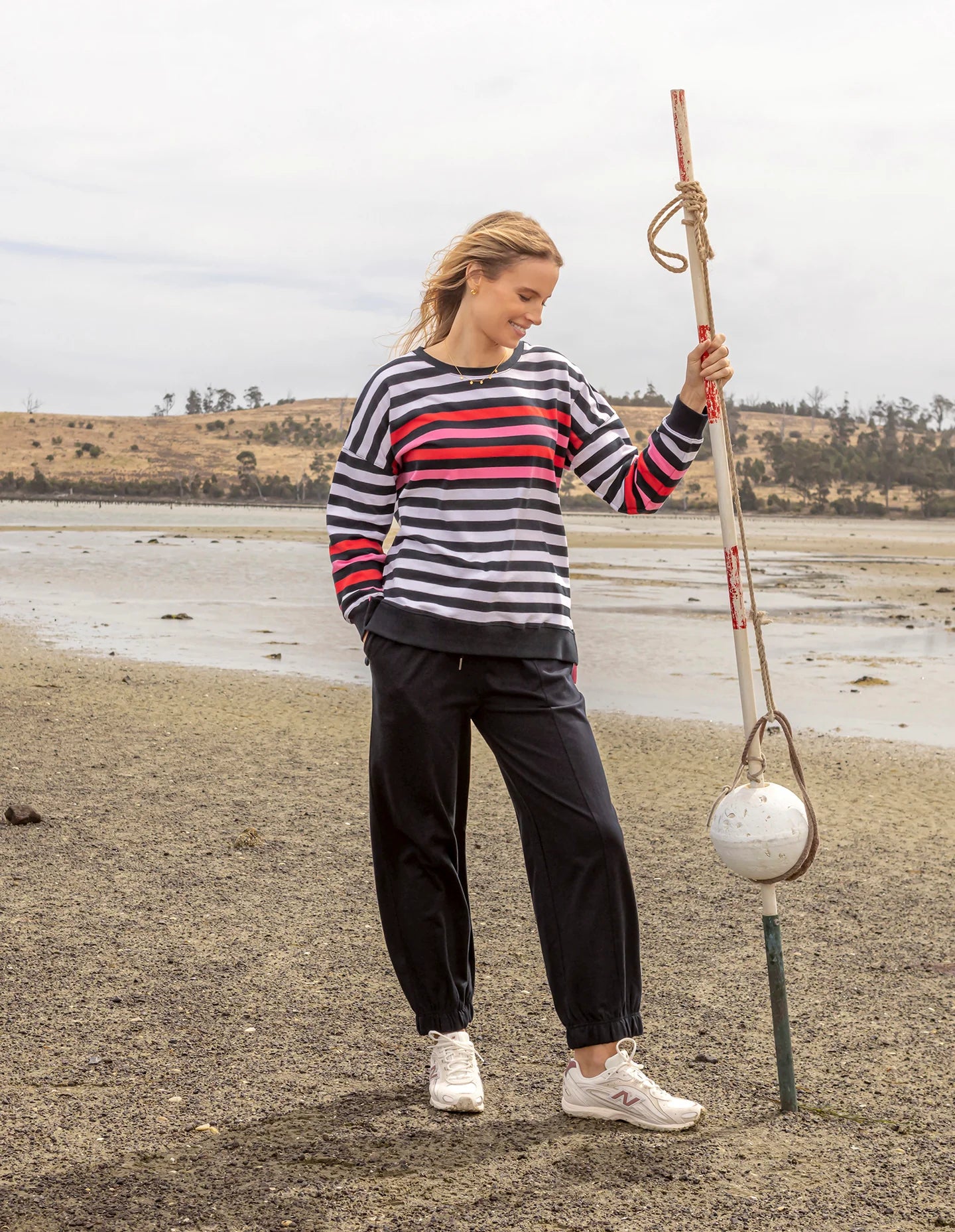 LOLLIPOP CREW - NAVY & WHITE STRIPE