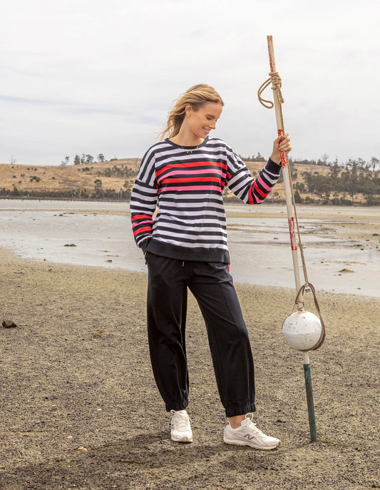LOLLIPOP CREW - NAVY & WHITE STRIPE