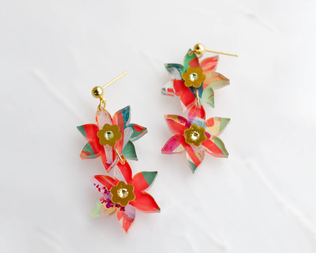 POINTSETTIA EARRINGS