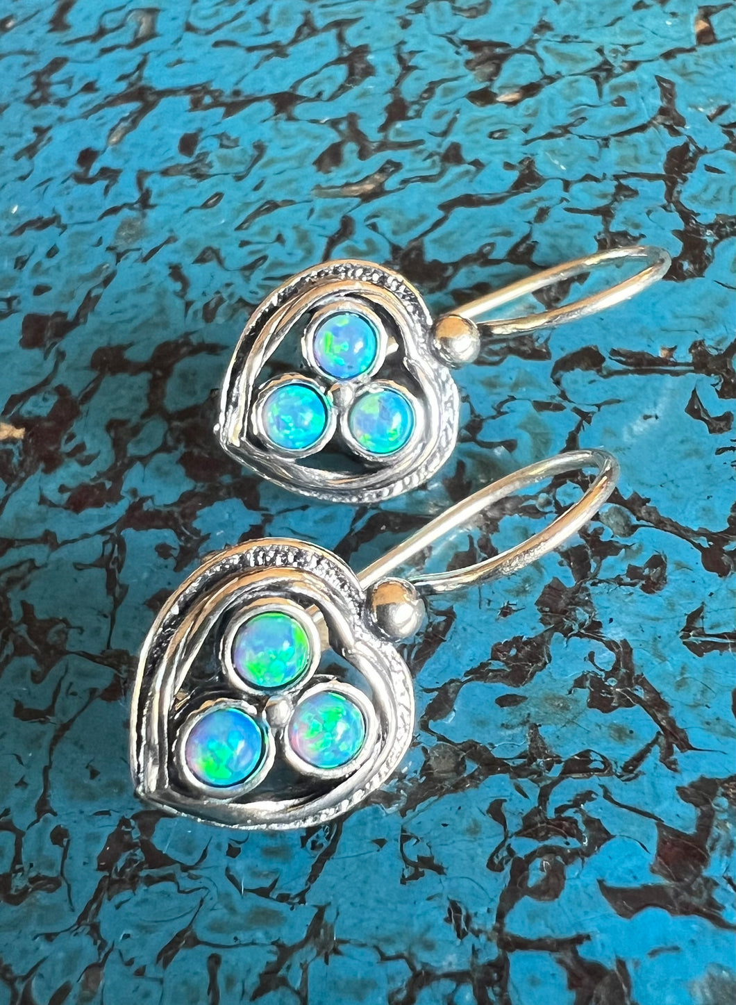 AZIZA EARRINGS - STERLING SILVER & OPALITE