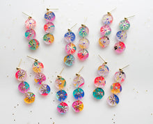 Load image into Gallery viewer, Handpainted Colorful Abstract Dangle Earrings