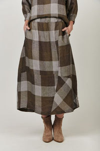 LINEN SKIRT - BREEN PLAID