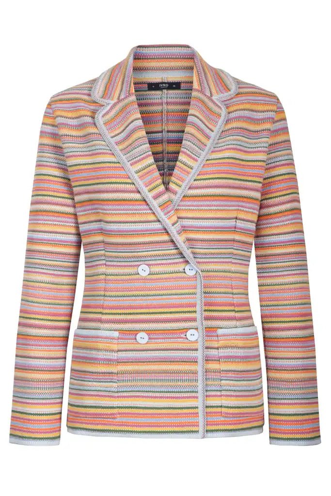 JACQUARD JACKET STRIPE PATTERN NOUGAT
