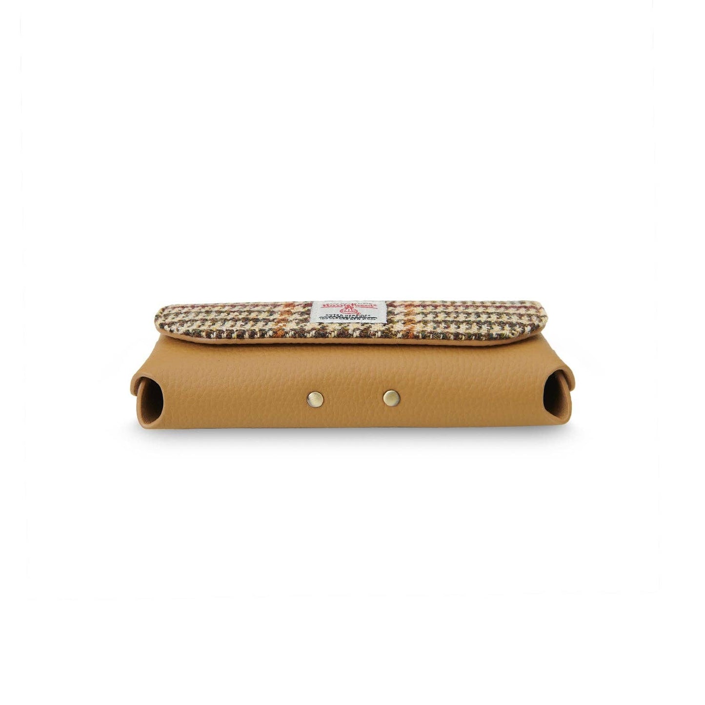 LEATHER GLASSES CASE - BEIGE DOGTOOTH