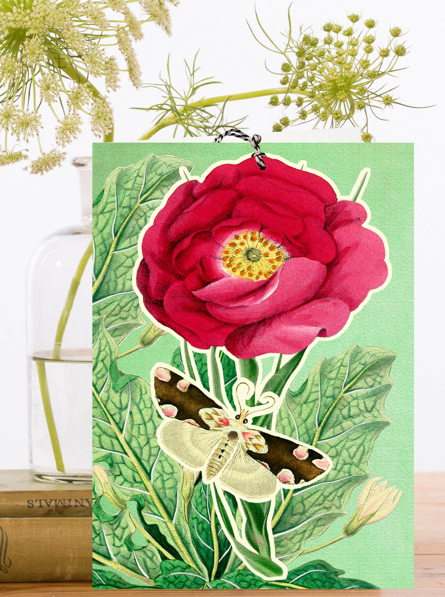 LARGE FANDANGLE GREETING CARD - PEONY