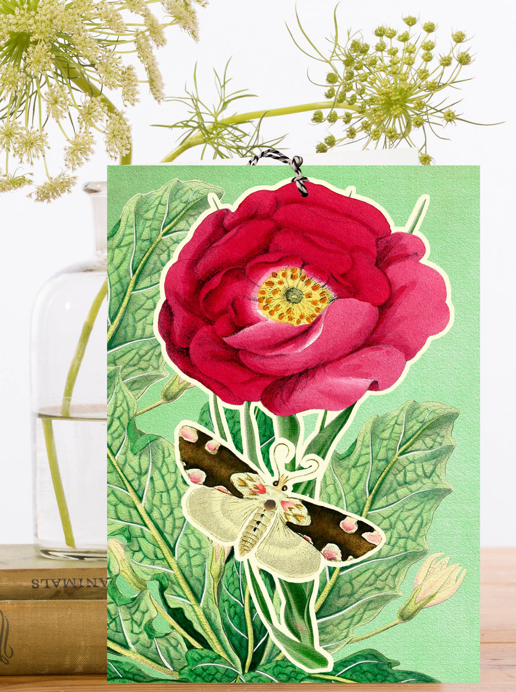 LARGE FANDANGLE GREETING CARD - PEONY