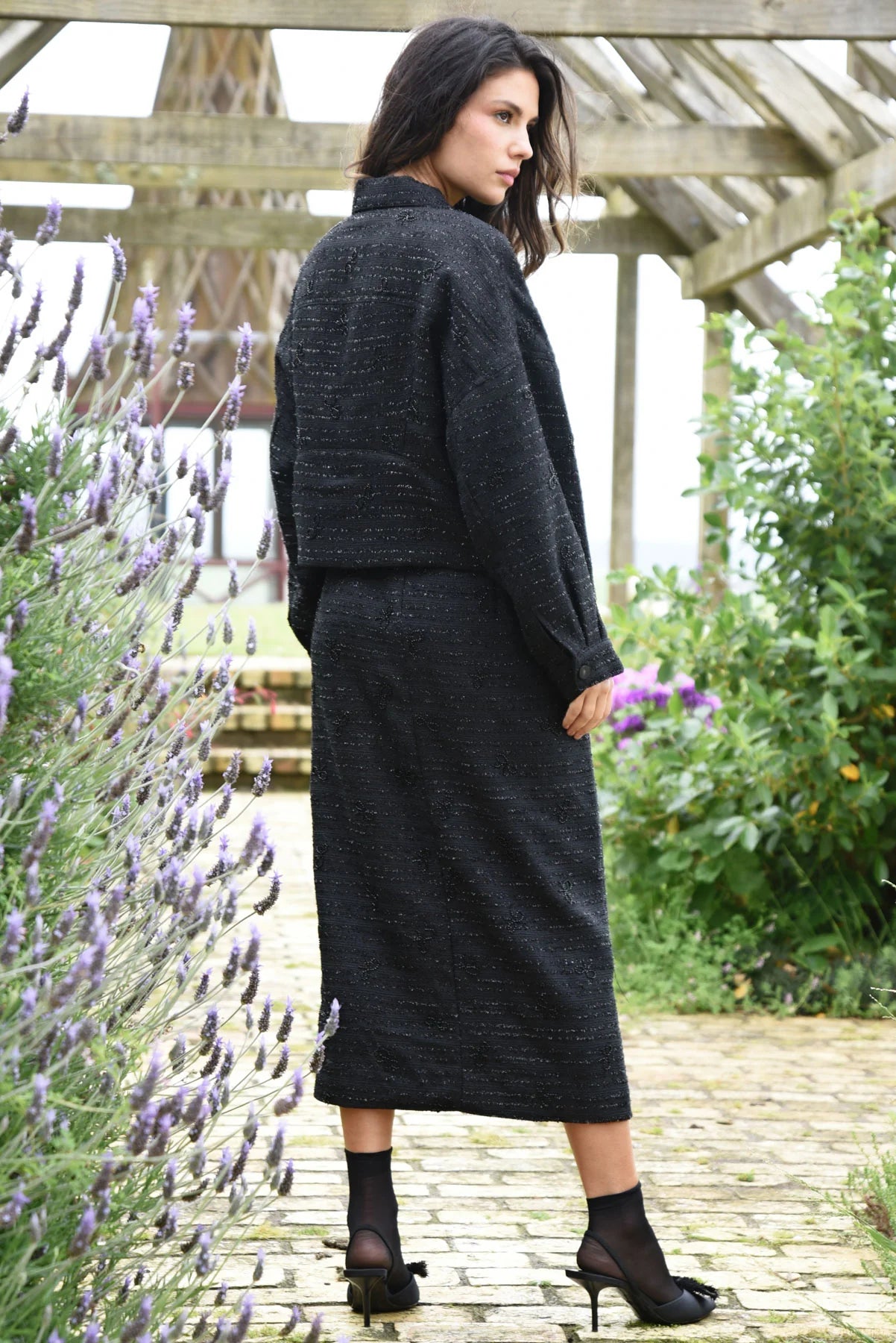 TWEED THE WAY SKIRT - BLACK