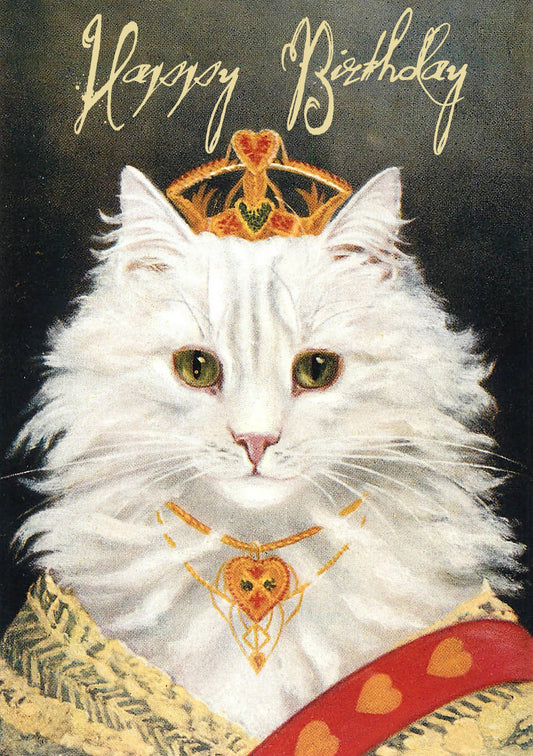 LARGE FANDANGLE GREETING CARD - QUEEN PUSS