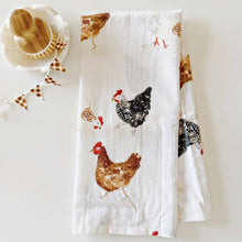 Load image into Gallery viewer, CHICKENS COTTON FLOUR SACK TEA TOWEL