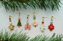 Load image into Gallery viewer, CHRISTMAS MIX &amp; MATCH EARRINGS - SNOWFLAKE POINSETTIA