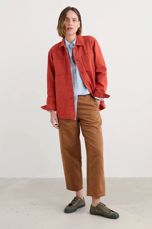 PAINTED FORMS TROUSER - DARK FLAX