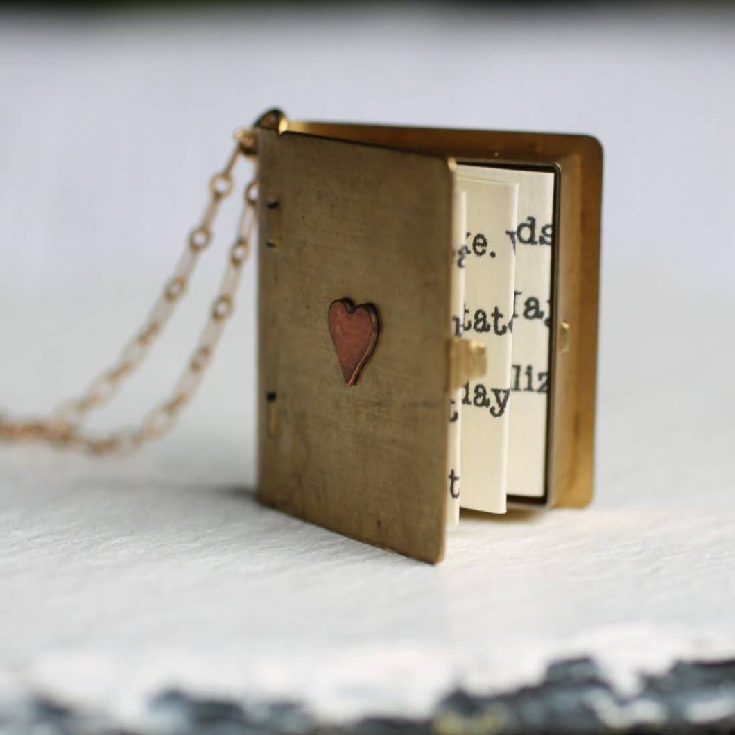 LOVE STORY LOCKET BOOK NECKLACE