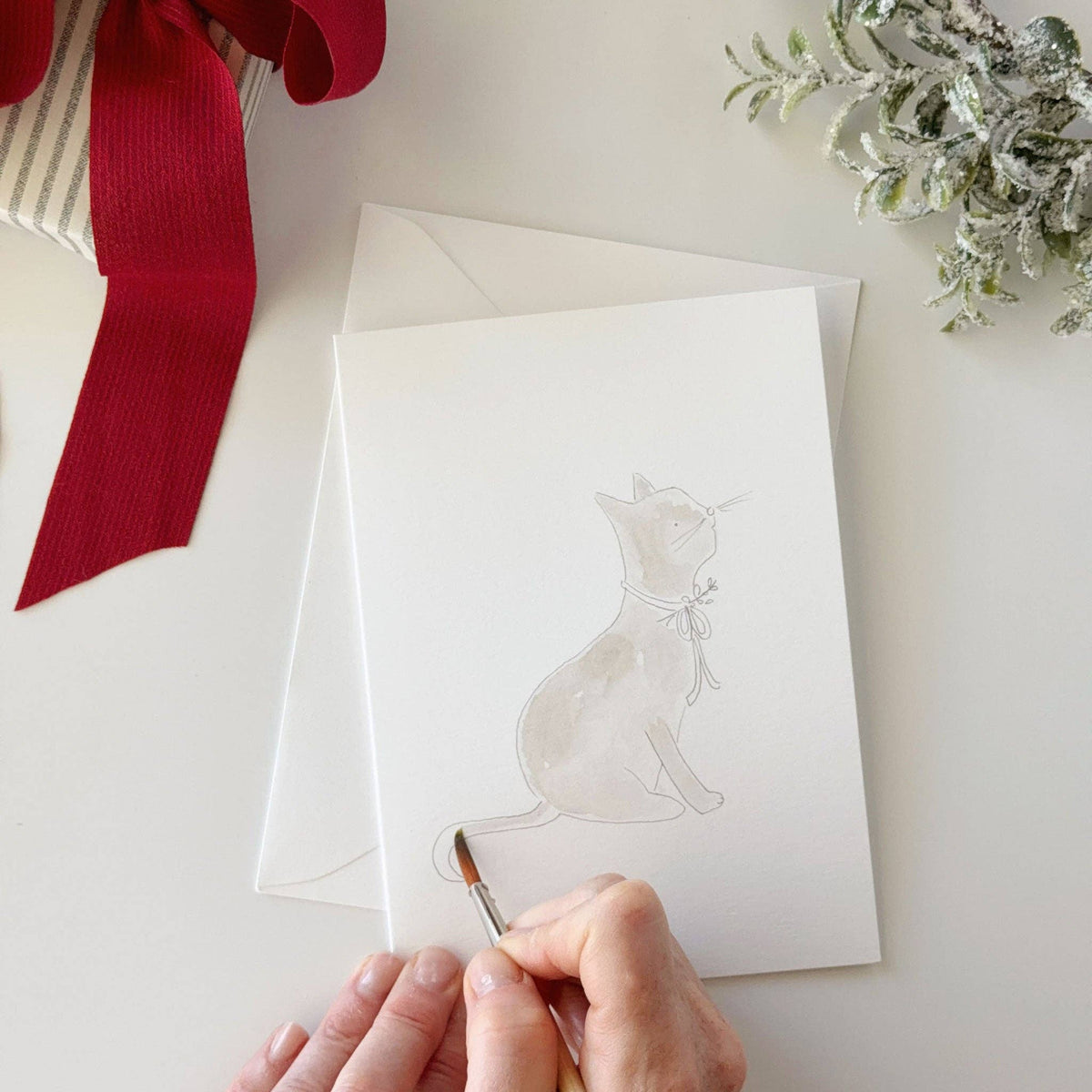 FESTIVE FRIENDS PAINTABLE NOTECARDS