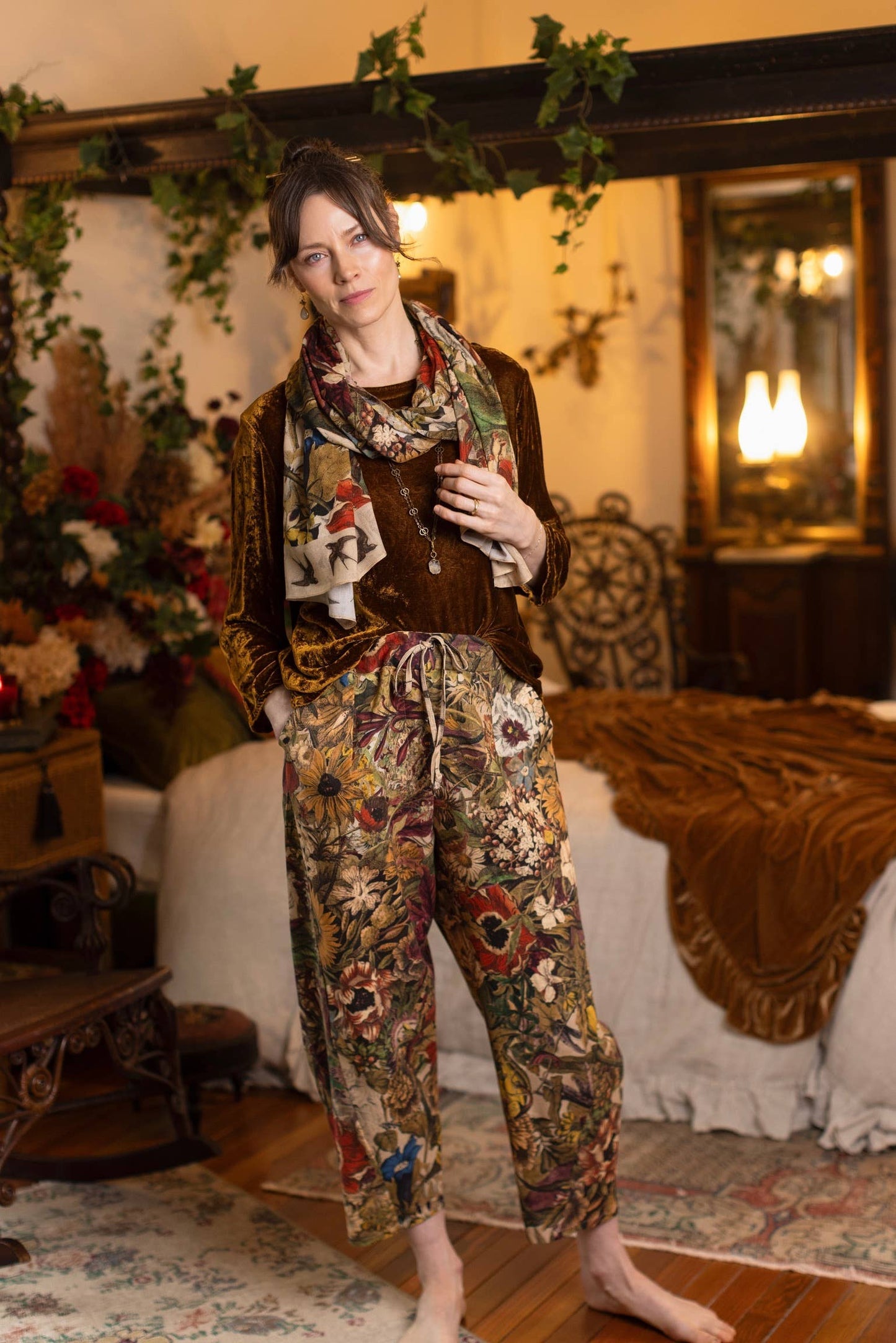 GOLDEN HOUR LINEN CROPPED ARTIST PANT