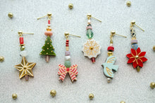 Load image into Gallery viewer, CHRISTMAS MIX &amp; MATCH EARRINGS - SNOWFLAKE POINSETTIA