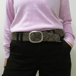 EMBROIDERED WOOL BELT - MIDNIGHT OASIS