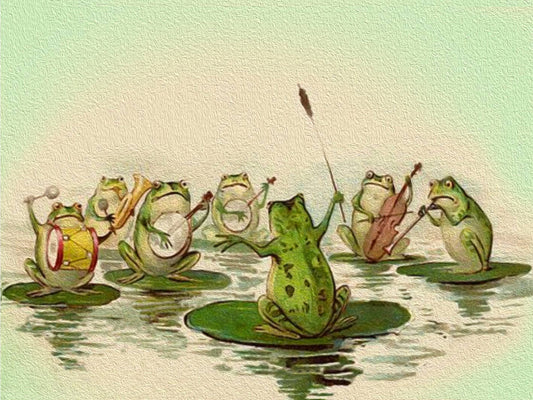 LITTLE VINTAGE GREETING CARD - THE FROG BAND