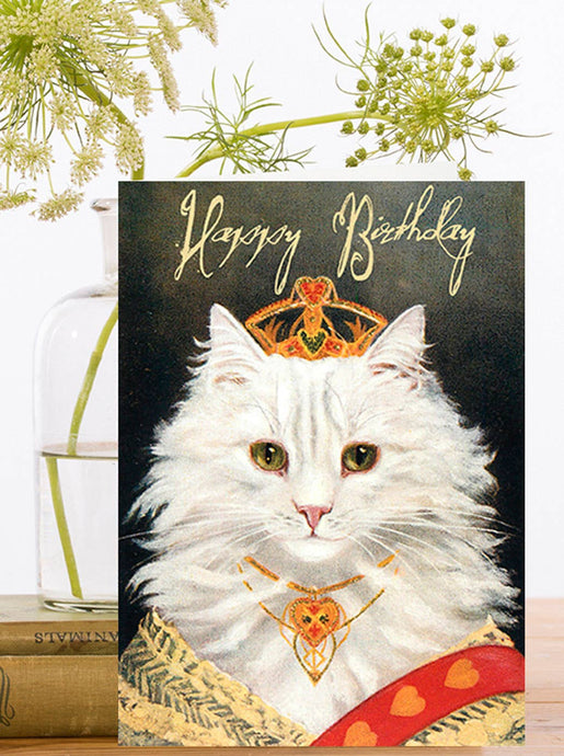 LARGE FANDANGLE GREETING CARD - QUEEN PUSS