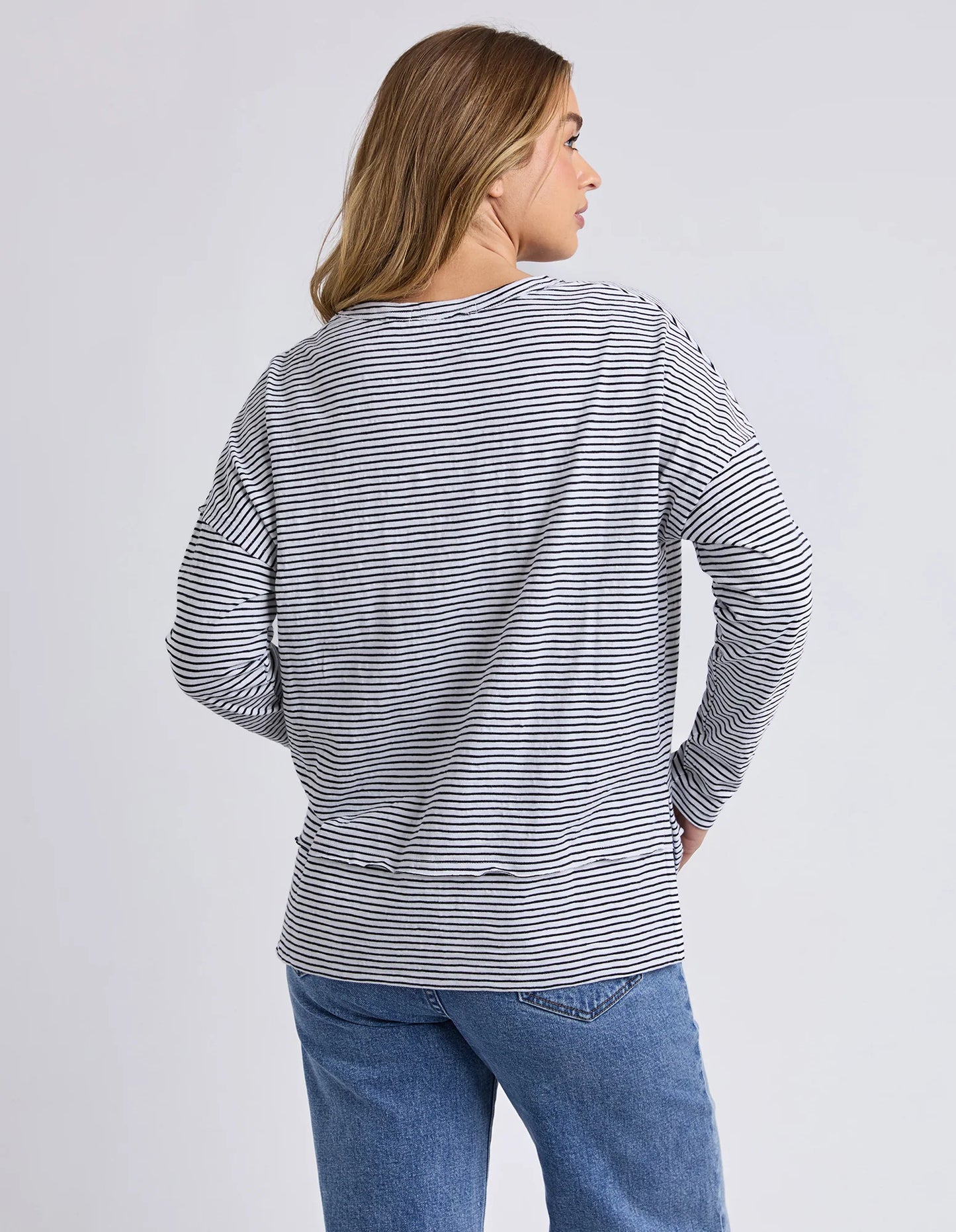 EDDIE STRIPE TOP - BLACK & WHITE STRIPE