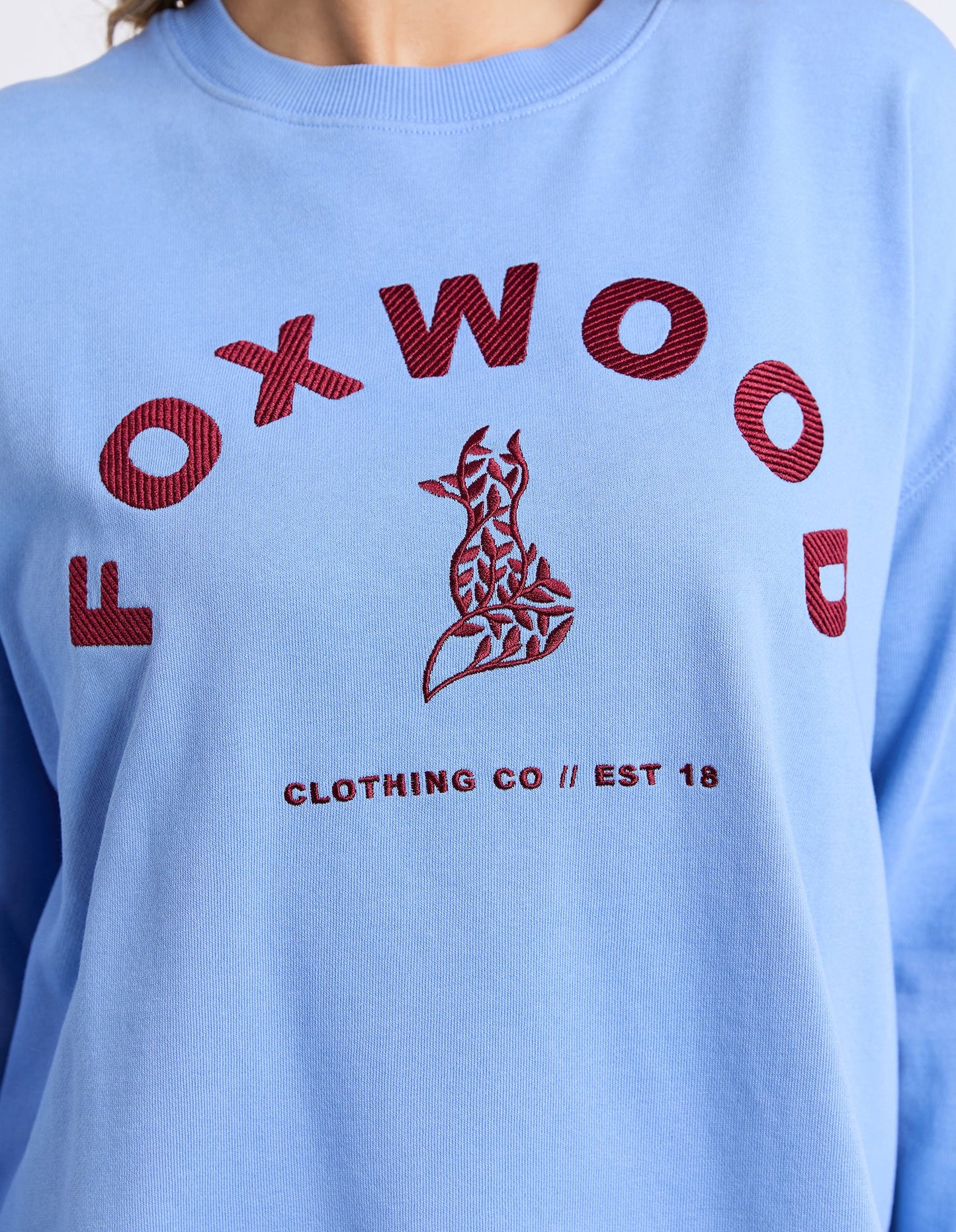 EFFORTLESS CONTRAST CREW - AZURINE BLUE