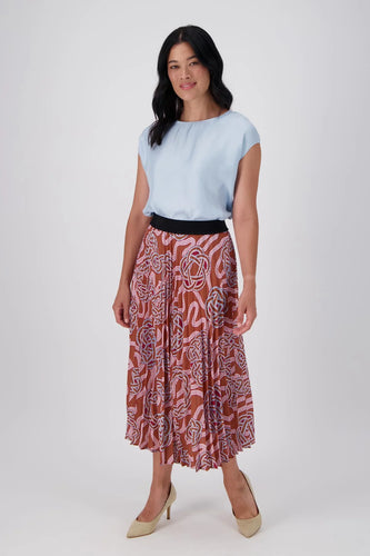 LOVEKNOTS PLEATED SKIRT - CARAMEL