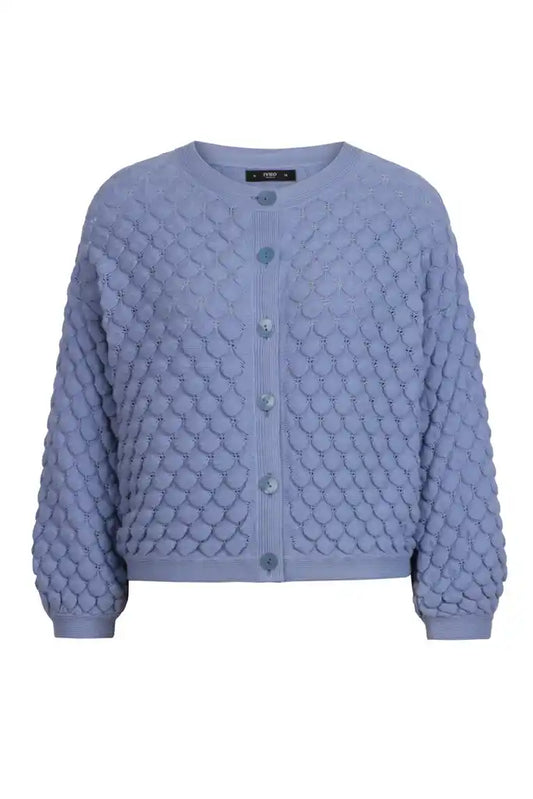 SOLID CARDIGAN - STRUCTURE PATTERN BLUE
