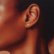 Load image into Gallery viewer, FAIRY WITH GOLD CRYSTAL STUD EARRINGS