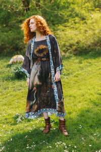 OPERA DUSTER COAT - WILD BEAUTY WITH PEACOCK