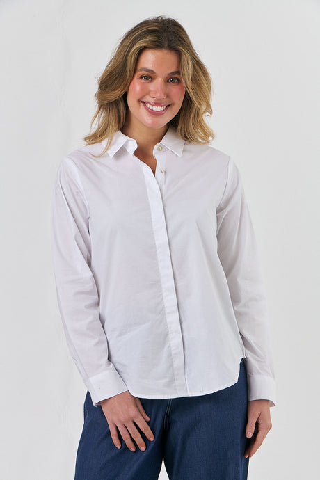 BUTTON THROUGH TOP - WHITE