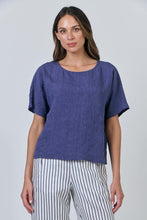 Load image into Gallery viewer, BLUEBERRY LINEN BLOUSE