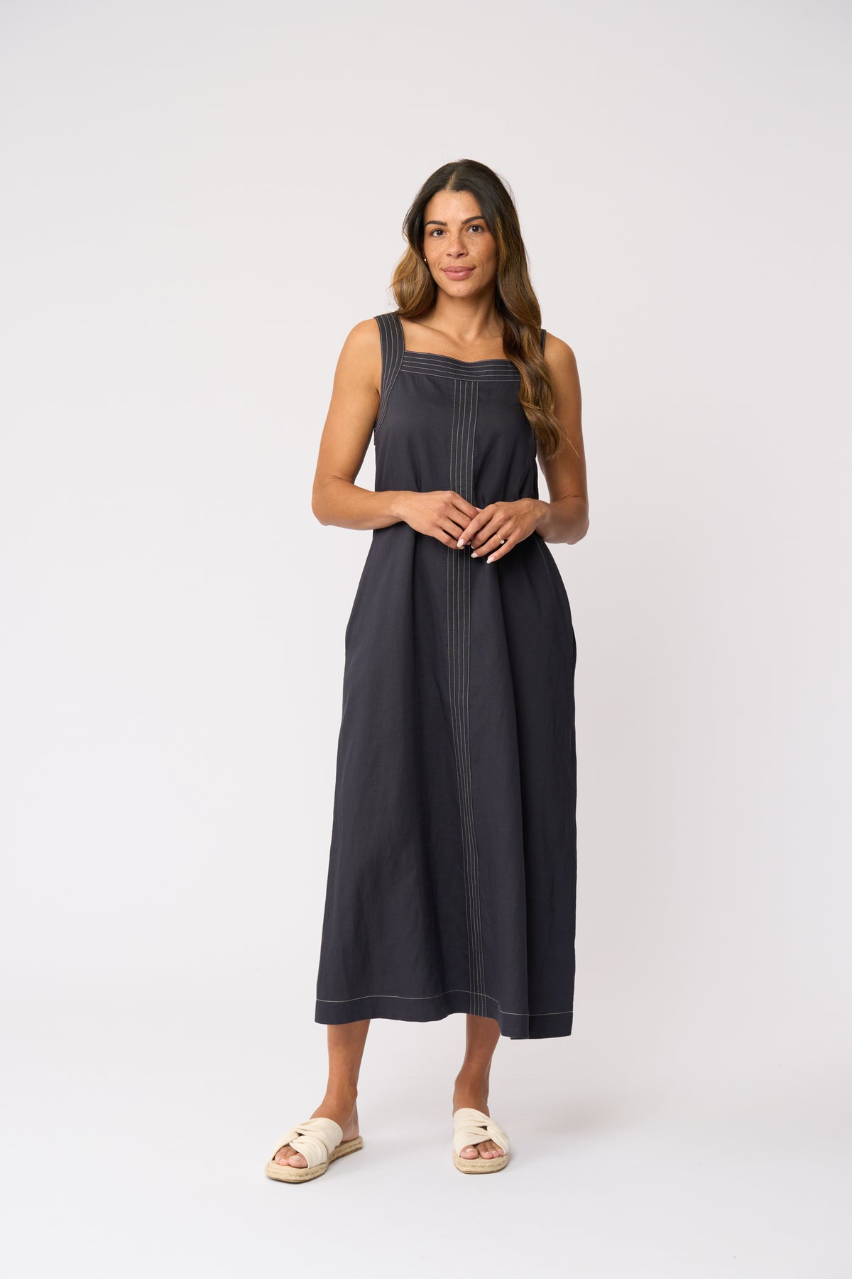 SEW INTO YOU DRESS - DARK GUNSMOKE