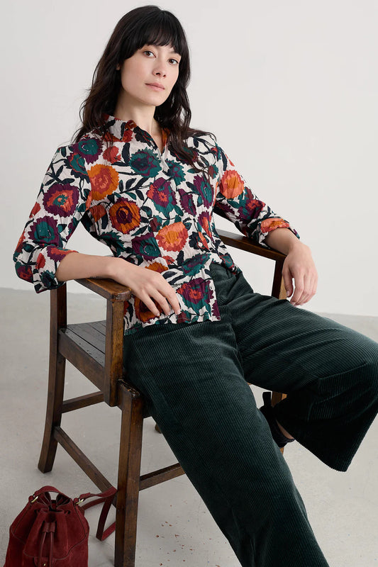 LARISSA SHIRT - FIGURATIVE FLORAL ARAN