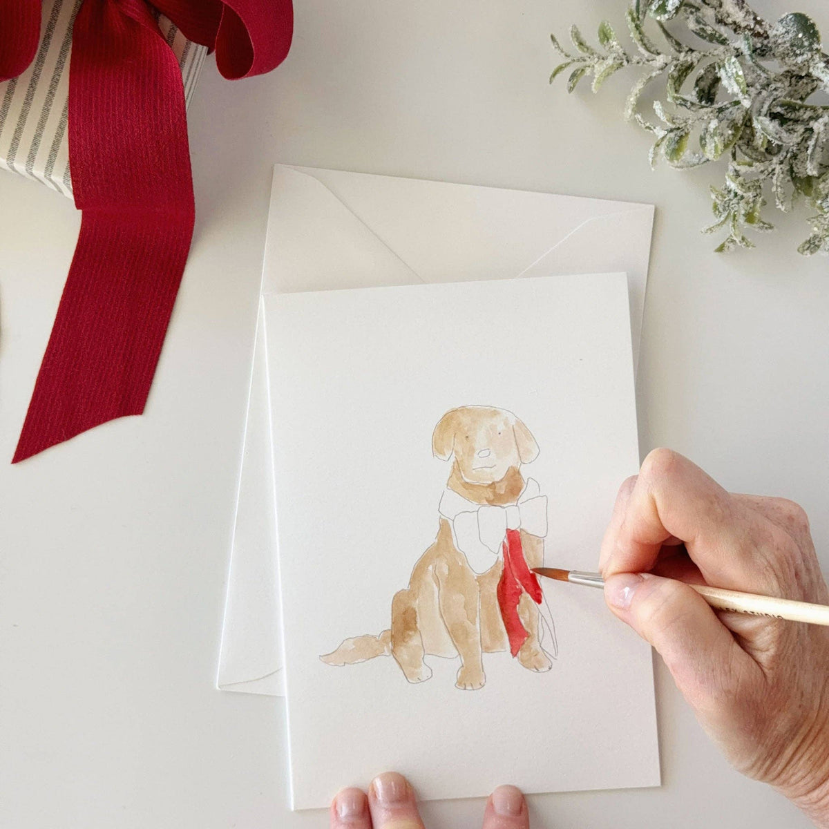 FESTIVE FRIENDS PAINTABLE NOTECARDS