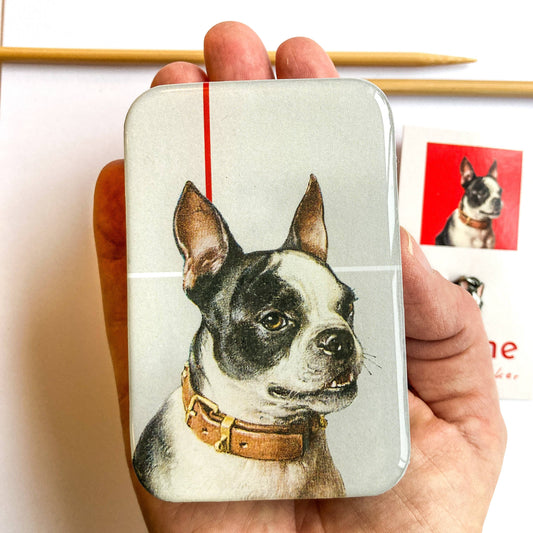 BOSTON TERRIER NOTIONS TIN - LARGE