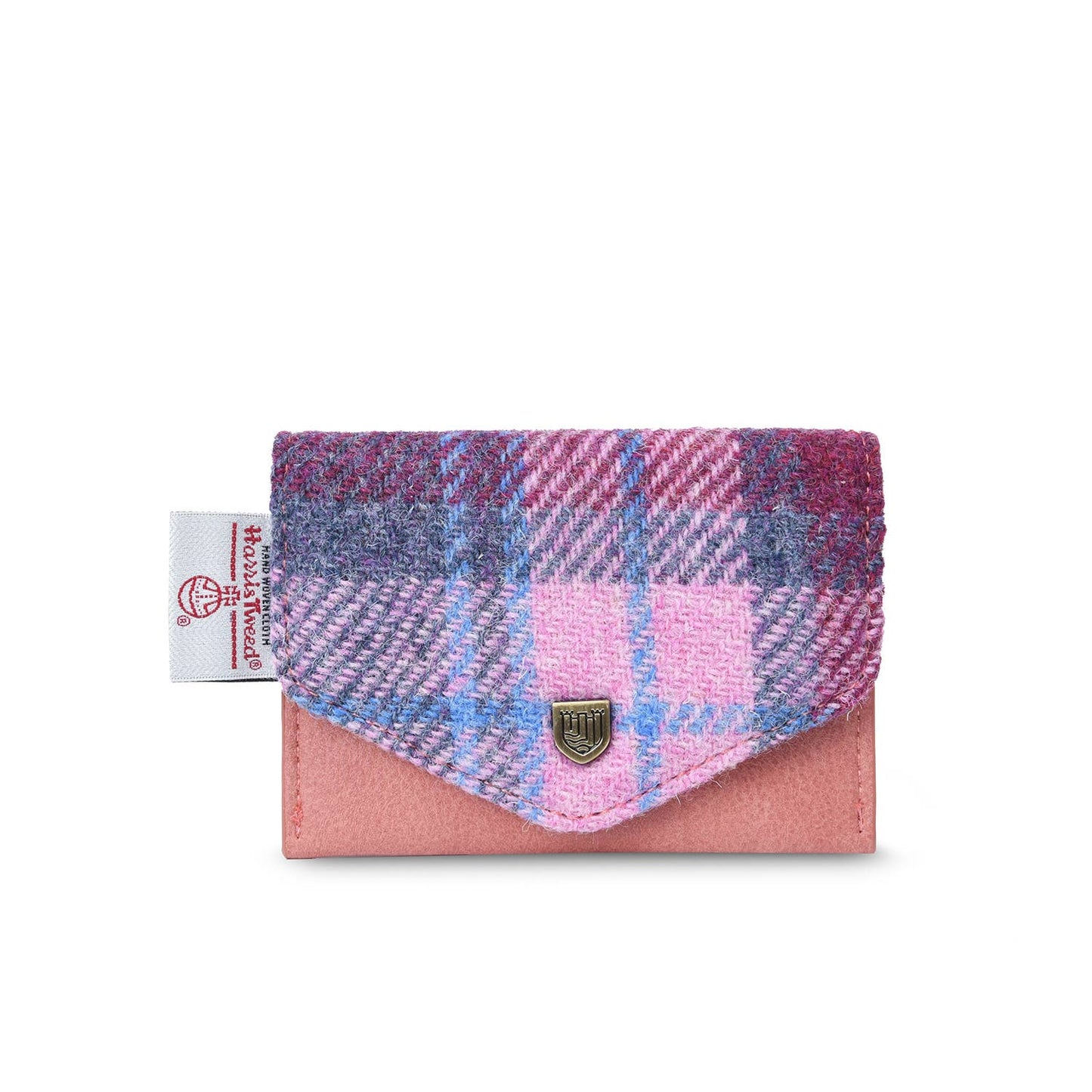 CARD WALLET - PINK BLUE TARTAN