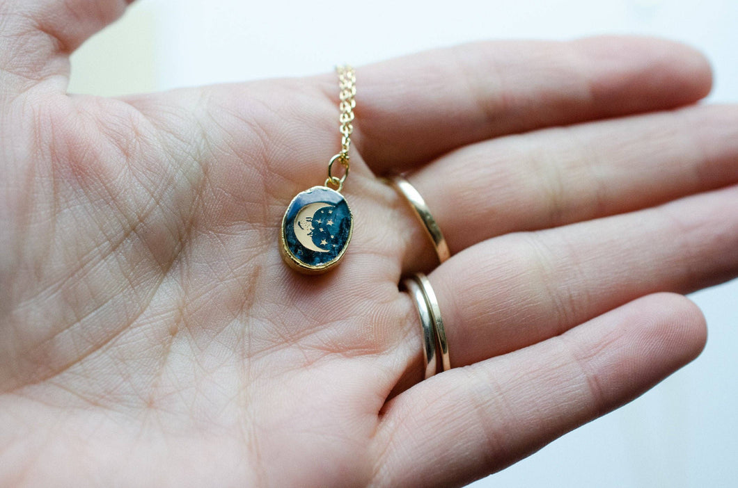 KYANITE MOON NECKLACE