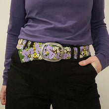 Load image into Gallery viewer, EMBROIDERED WOOL BELT - WISTERIA